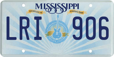 MS license plate LRI906