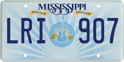 MS license plate LRI907