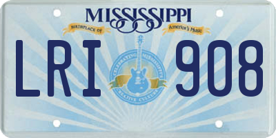 MS license plate LRI908