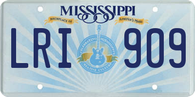 MS license plate LRI909