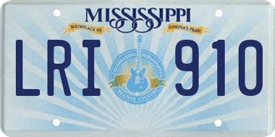 MS license plate LRI910