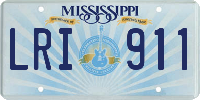 MS license plate LRI911