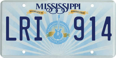 MS license plate LRI914