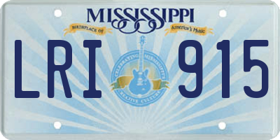 MS license plate LRI915