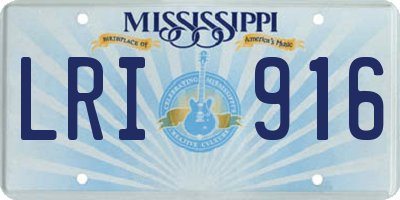 MS license plate LRI916