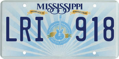 MS license plate LRI918