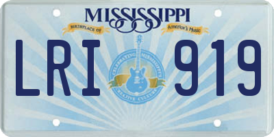 MS license plate LRI919