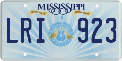 MS license plate LRI923