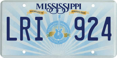 MS license plate LRI924