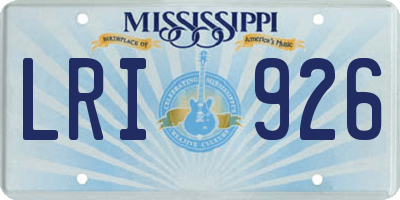 MS license plate LRI926