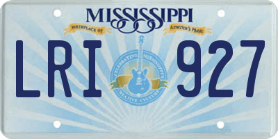 MS license plate LRI927