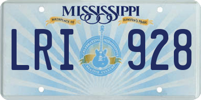 MS license plate LRI928
