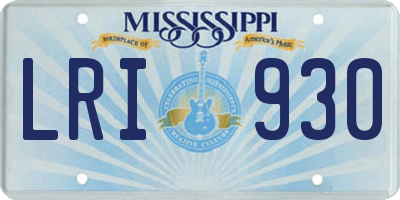 MS license plate LRI930