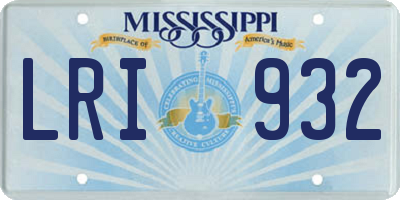 MS license plate LRI932
