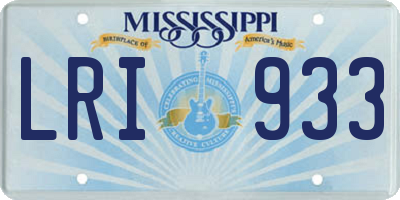 MS license plate LRI933