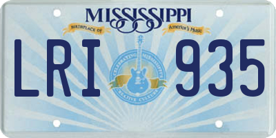 MS license plate LRI935