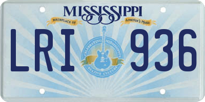 MS license plate LRI936