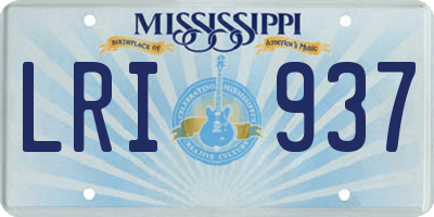 MS license plate LRI937