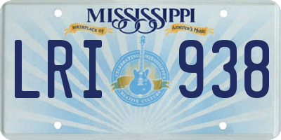 MS license plate LRI938