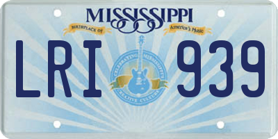 MS license plate LRI939