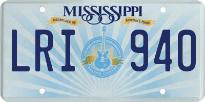 MS license plate LRI940