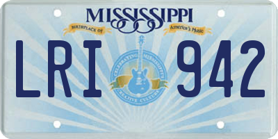 MS license plate LRI942
