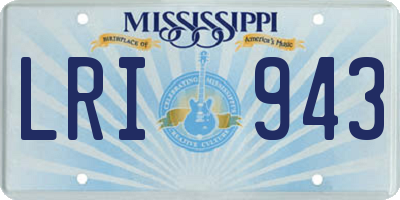 MS license plate LRI943