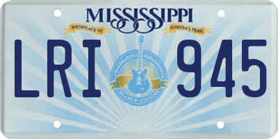MS license plate LRI945
