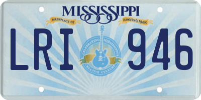 MS license plate LRI946