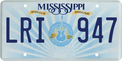 MS license plate LRI947