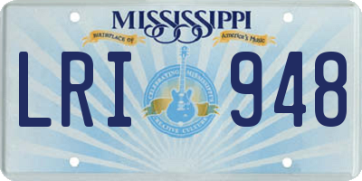 MS license plate LRI948