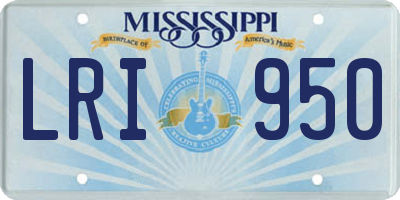 MS license plate LRI950