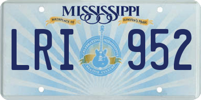 MS license plate LRI952