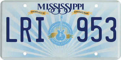MS license plate LRI953
