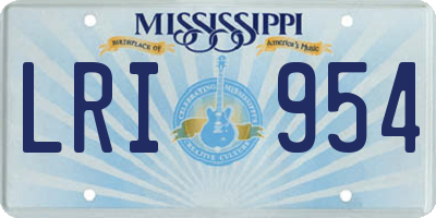MS license plate LRI954