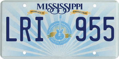 MS license plate LRI955