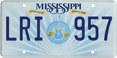 MS license plate LRI957