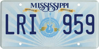 MS license plate LRI959