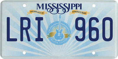 MS license plate LRI960