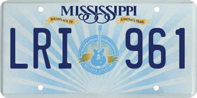 MS license plate LRI961