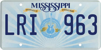 MS license plate LRI963