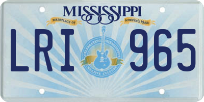 MS license plate LRI965