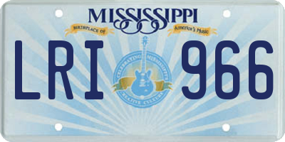 MS license plate LRI966