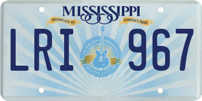MS license plate LRI967