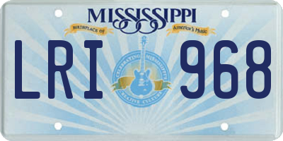 MS license plate LRI968