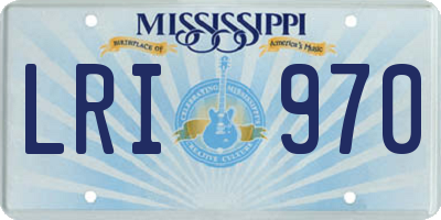 MS license plate LRI970