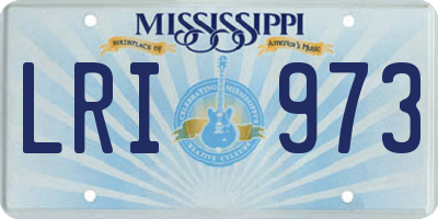 MS license plate LRI973