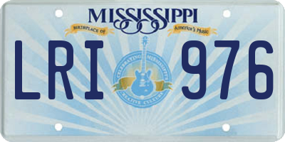 MS license plate LRI976