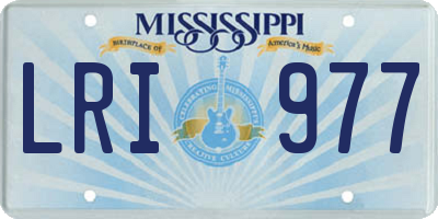 MS license plate LRI977