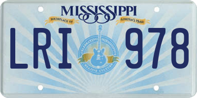 MS license plate LRI978
